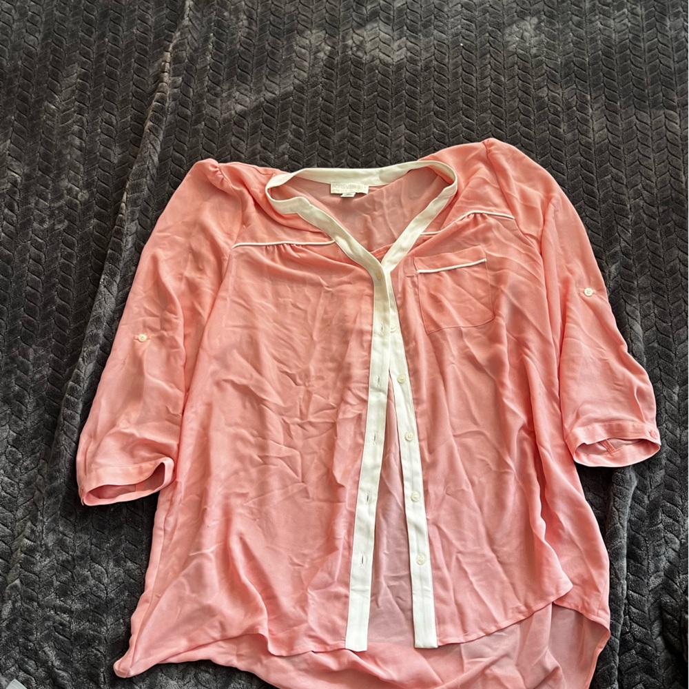 Forever 21 Button Up Coral Blouse
